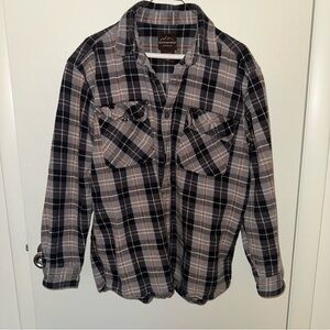 Black and Gray Plaid Flannel Shirt
